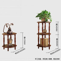 美式花架落地式实木花盆架 多层客厅绿萝架欧式室内特价简约花几