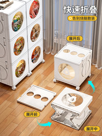 星优儿童玩具收纳箱大容量客厅零食储物箱整理箱家用折叠收纳柜子 卡通款 ▏奶酪白【3箱+1盖+4滑轮】⭐莓有烦恼