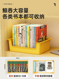 北欧轻奢可移动整理收纳箱桌下放书本学生书包收纳盒带滑轮教室用 奶油白-大号【可移动带滑轮】