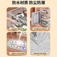 鞋盒省空间鞋子收纳神器透明鞋盒子鞋柜放靴子鞋托床底可折叠鞋架 中号-单窗【加粗钢架/稳固叠放/免安装】