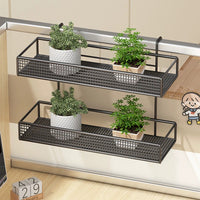 植物架花架悬挂置物架壁挂花器铁艺盆栽摆放架花盆托架多肉展示架 单层黑色