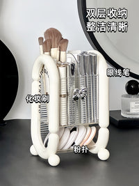 化妆刷收纳筒桌面高级感梳妆台眉笔化妆品置物架亚克力分格口红盒