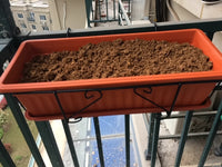 特价挂式铁艺花架50长方形阳台种菜盆花盆花架栏杆护栏挂架吊兰盆 果绿花盆+托+黑架 大