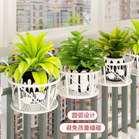 阳台挂在窗户上的花架悬挂不锈钢简约现代护栏多肉栏杆铁艺花盆 铁线款-古铜色【买二送一】