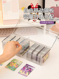 小马宝莉卡位盒收纳卡片桌面整理卡牌透明哪咤卡游分格展示放卡架 樱花粉【可装700张左右的卡片】