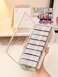 小马宝莉卡位盒收纳卡片桌面整理卡牌透明哪咤卡游分格展示放卡架 樱花粉【可装700张左右的卡片】