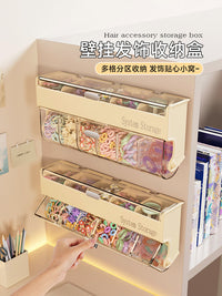 儿童发饰收纳盒壁挂墙大容量多层女宝头绳皮筋发夹首饰品分格盒子 壁挂发饰收纳盒-1个装
