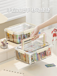 卡片收纳盒亚克力透明密封分格吧唧卡牌展示架奥特曼小马宝莉卡盒 【奶白】1个装❤12分格