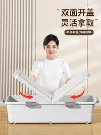 佳帮手床底收纳箱家用扁平带轮抽拉衣服储物箱床下整理箱收纳盒 105L【1010*510*270】超大加厚（6卡扣8滑轮）