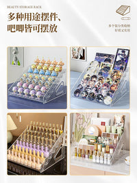 化妆品收纳盒眼影盘气垫粉饼亚克力展示架桌面整理指甲油口红分格