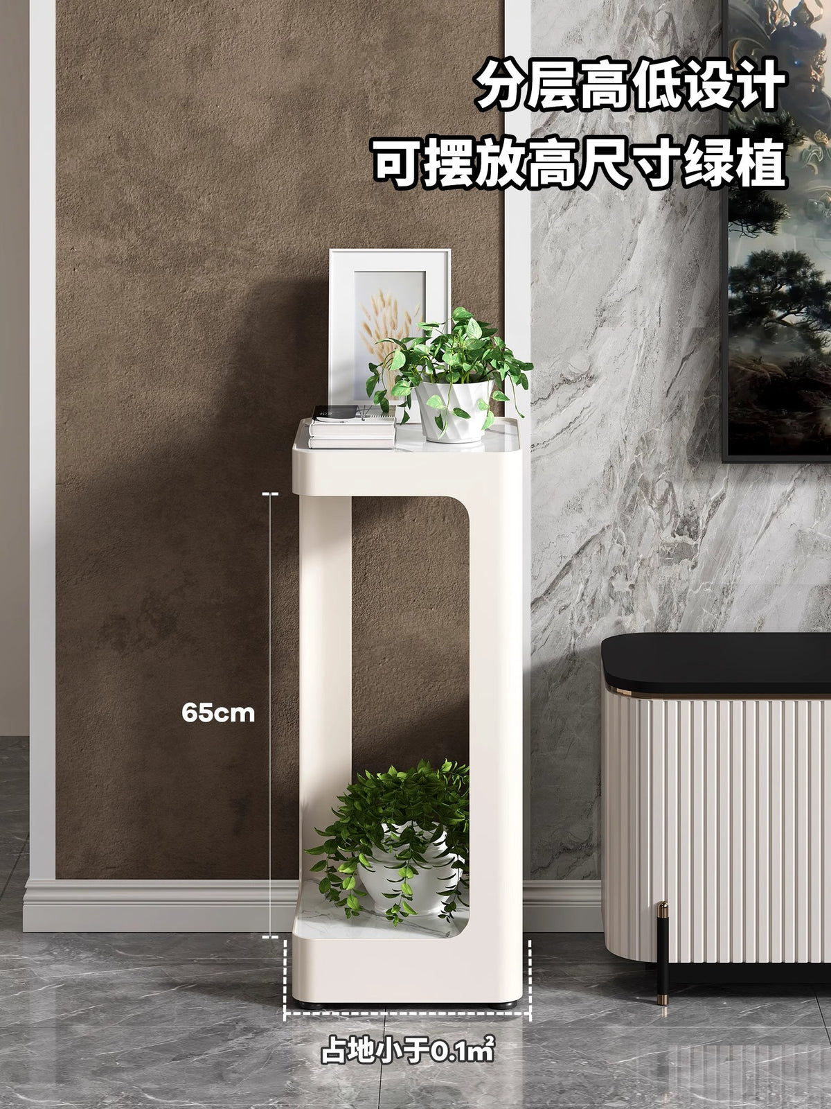 棠克轻奢高级感落地式客厅置物架多层阳台铁艺挂架绿植花盆架