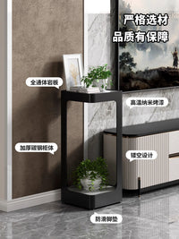 棠克轻奢高级感落地式客厅置物架多层阳台铁艺挂架绿植花盆架