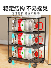 书架移动落地置物架儿童玩具小推车收纳架宿舍零食架简易多层书橱 黑色-中号