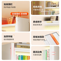 钢制书柜儿童带门书架防尘家用储物柜展示柜铁艺卧室置物架收纳柜 升级加厚四门五层长80宽42高144暮云灰
