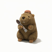 Groundhog Stuffed Animal with Cap Adorable Sitting Groundhog Stuffed Animal Squeezable Long-Lasting for Children, Nursery, Shelf