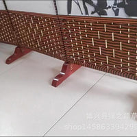 实木布艺屏风底座草编隔断底座玄关座脚架拉直屏风底座支架