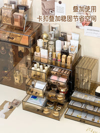 亚克力化妆品收纳盒梳妆台护肤品口红化妆刷置物架桌面高级香水架