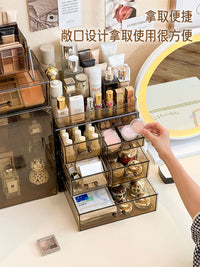 亚克力化妆品收纳盒梳妆台护肤品口红化妆刷置物架桌面高级香水架