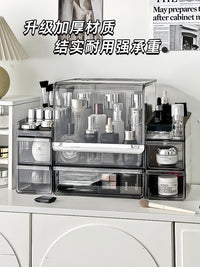 化妆品收纳盒抽屉式梳妆台桌面护肤品整理箱大容量眉笔香水置物架