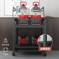 打印机置物架办公专用储物架书架电脑主机箱放置柜可移动收纳架子 加粗钢架【带轮-2层】黑色51*30*58CM