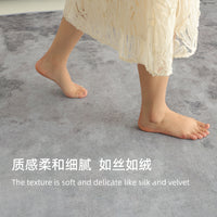地毯客厅灰色轻奢高级感卧室床边毯沙发茶几毯2025新款家用大地垫 泊雾-BW【防滑防污防静电水晶绒】 80*160cm[床边使用]