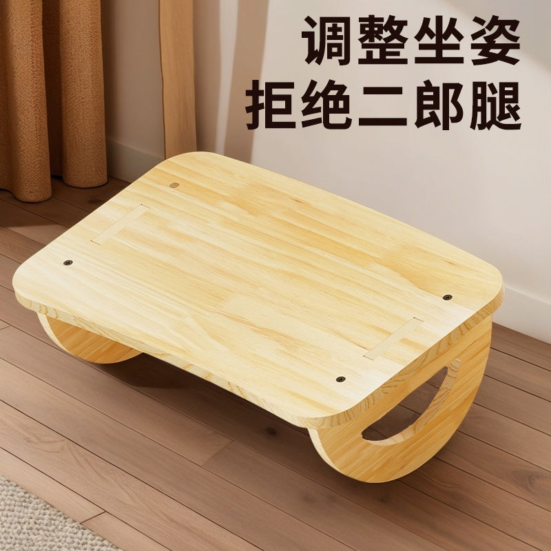 办公室脚踏板脚踩凳工位搁脚凳防翘二郎腿神器桌下沙发放脚垫脚凳 【摇摇款-原木色】大号-送防滑垫