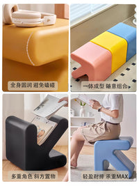 创意卧室床头柜替代品神器置物架小众型边几高极窄简设计家轻奢感 奶白色