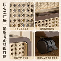 欧尼优抽屉式收纳柜床头柜五斗柜中古仿藤编加厚塑料柜子储物柜 母婴级PP材质丨加固免安装 一层（38.5CM面宽）不含轮