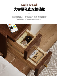 极窄床头柜小型简约现代储物柜实木创意超窄夹缝柜床头置物架 胡桃色纯实木25cm【整装发货 送货入户】 整装（需自行安装四个脚）