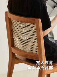 邮差来敲门/樱桃木北欧日式藤编实木餐椅家用客厅餐桌椅子办公椅