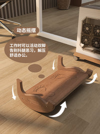 办公室实木脚踏凳垫脚踩脚桌下搁脚凳防翘二郎腿神器办公桌垫脚凳 胡桃色