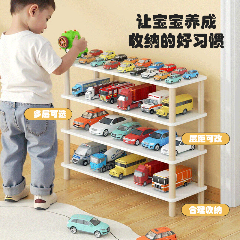 玩具车收纳架儿童玩具汽车置物架多层家用小汽车模型玩具收纳架 【四腿款六层】100*24cm