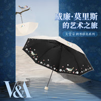 天堂伞VA博物馆联名款黑胶防晒防紫外线遮太阳伞便携折叠晴雨伞女 2#山樱粉