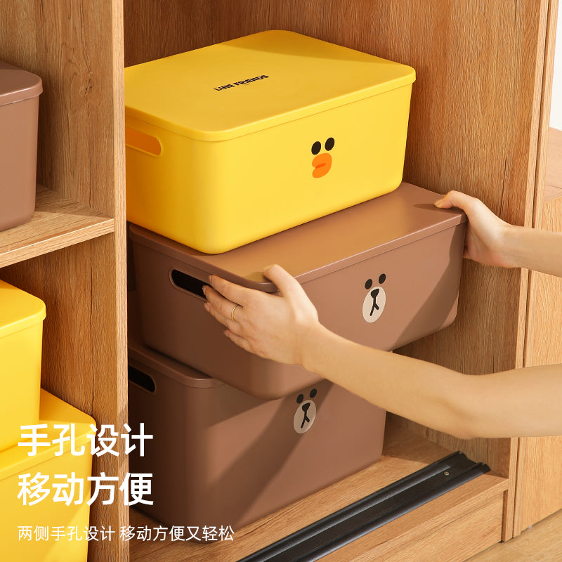 收纳箱家用塑料整理箱衣柜衣服储物箱超大容量加厚分层神器收纳盒 BROWN款-加厚【小号】【官方正版】 升级加厚款  正版联名