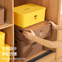 收纳箱家用塑料整理箱衣柜衣服储物箱超大容量加厚分层神器收纳盒 BROWN款-加厚【小号】【官方正版】 升级加厚款  正版联名
