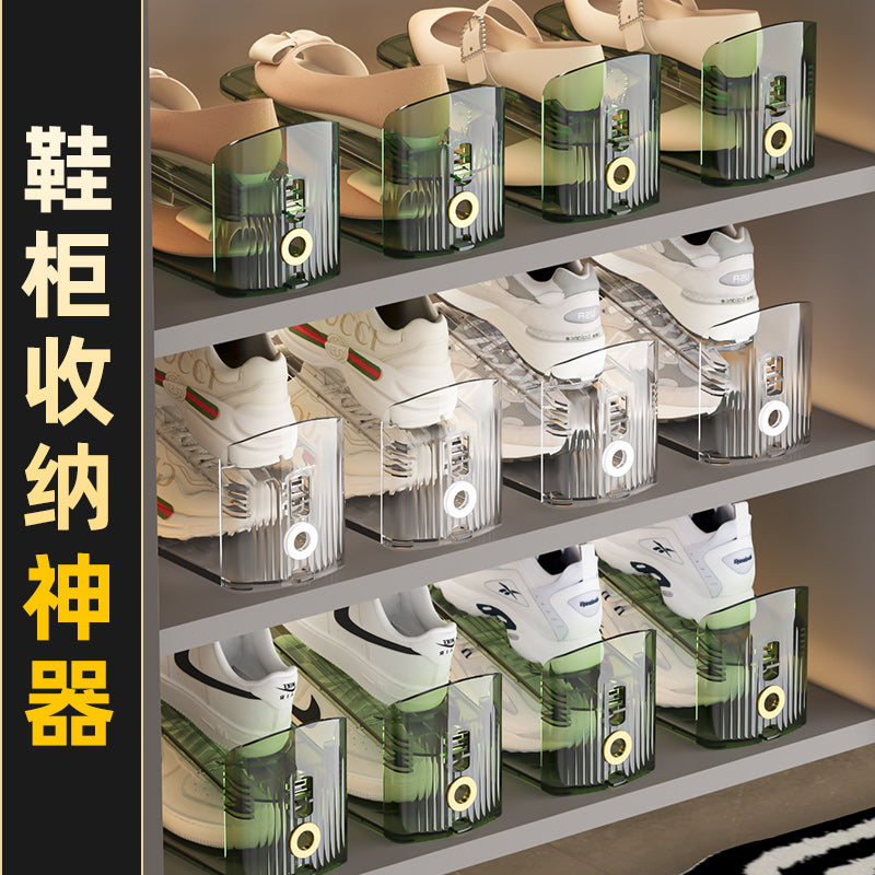 鞋子收纳神器鞋柜省空间分层鞋盒收纳盒透明隔板放鞋托折叠鞋架子