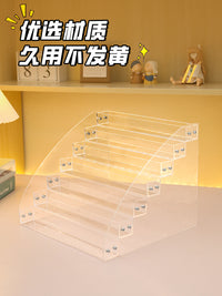 吧唧收纳盒阶梯式桌面展示架明信片谷子动漫周边徽章透明置物架子 5层吧唧收纳架