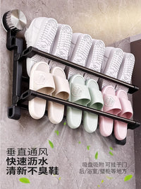 吸盘鞋架家用门后壁挂入户门口多层鞋子收纳架小型简易鞋柜省空间 50cm吸盘鞋架1个【可收纳约4双鞋子】