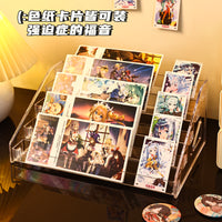 吧唧展示架透明阶梯亚克力谷子徽章收纳盒色纸卡牌卡片小卡置物架 六层多功能收纳架⭐简易卡扣安装