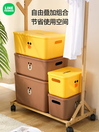 收纳箱家用塑料整理箱衣柜衣服储物箱超大容量加厚分层神器收纳盒 BROWN款-加厚【小号】【官方正版】 升级加厚款  正版联名