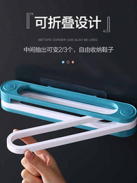浴室可折叠免打孔拖鞋架 壁挂沥水防潮 门后湿鞋收纳置物架 三合一鞋架（1个装粉色）
