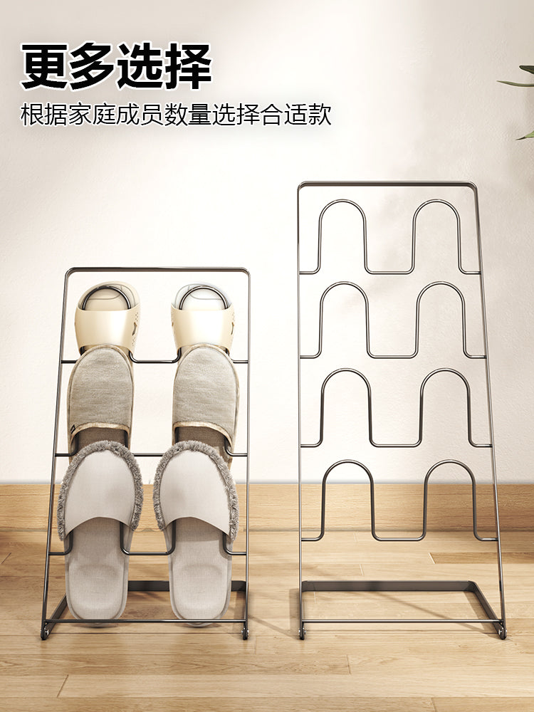 工厂铁艺简易鞋架神器家用卫生间沥水多层拖鞋架节省空间鞋子收纳 白色四层