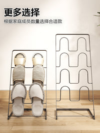 工厂铁艺简易鞋架神器家用卫生间沥水多层拖鞋架节省空间鞋子收纳 白色四层