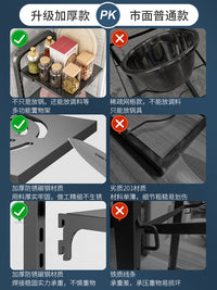 厨房置物架家用落地多层锅具收纳架子多功能下水槽橱柜分层放锅架 层距任意调★升级加厚★4层【黑色】