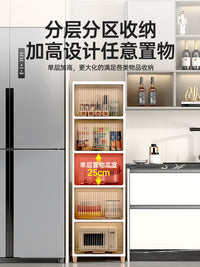 塑料厨房置物架落地玩具柜家用多功能翻盖收纳柜客厅零食收纳架子