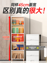 塑料厨房置物架落地玩具柜家用多功能翻盖收纳柜客厅零食收纳架子