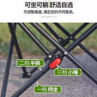 问露户外加棉带脚拖月亮椅可坐可躺露营椅阳台休闲椅懒人沙发躺椅 绿色高背月亮椅不可调节+送收纳袋