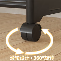 可移动万向轮鞋架家用门口多层鞋架子简易宿舍用小窄鞋子收纳神器 【黑色】6层45cm-加固滑轮款