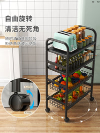 厨房置物架落地多层微波炉锅具家用架子多功能小推车收纳架储物架