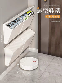 超薄鞋柜家用门口入户靠墙壁挂式鞋收纳神器极防尘省空间室内好看